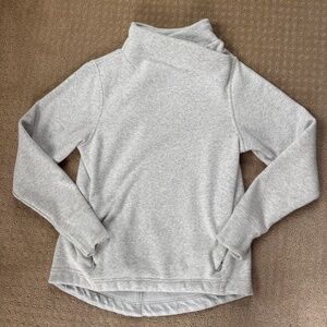 Athleta Cozy Karma Twist Neck Sweatshirt, Small, Light Gray